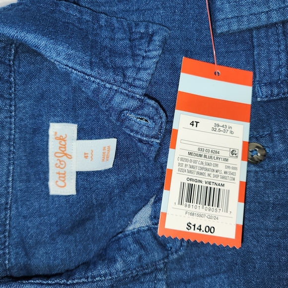 OshKosh B'Gosh Kids' Plaid and Denim Shirt Set of 2 (4T), 100% Cotton. - Picture 10 of 12